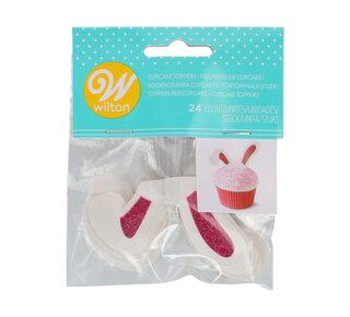 wilton Wilton Glitter Konijnen Oortjes Toppers pk/24