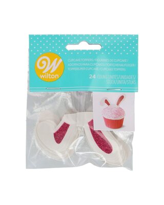 wilton Wilton Glitter Konijnen Oortjes Toppers pk/24