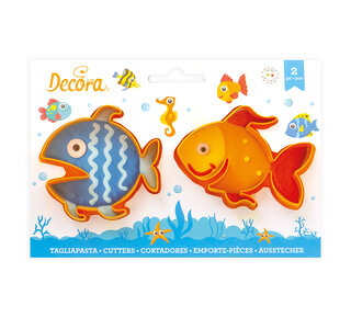 decora Decora vissen koekjes uitsteker set 2 stuks