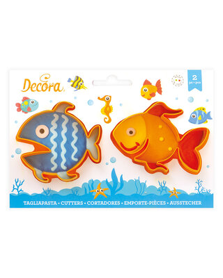 decora Decora vissen koekjes uitsteker set 2 stuks