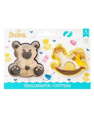 decora Decora Koekjes Uitsteker Teddybeer en Hobbelpaard 2 stuks