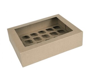 House of Marie 24 mini cupcake doos kraft
