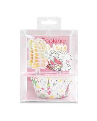 scrapcooking ScrapCooking Baking Cups & Toppers Eenhoorn Set/24