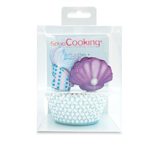 scrapcooking ScrapCooking Baking Cups & Toppers Zeemeermin Set/24
