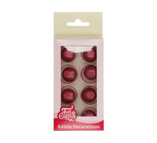 Funcakes FunCakes Pearl Choco Balls Ruby Set/8
