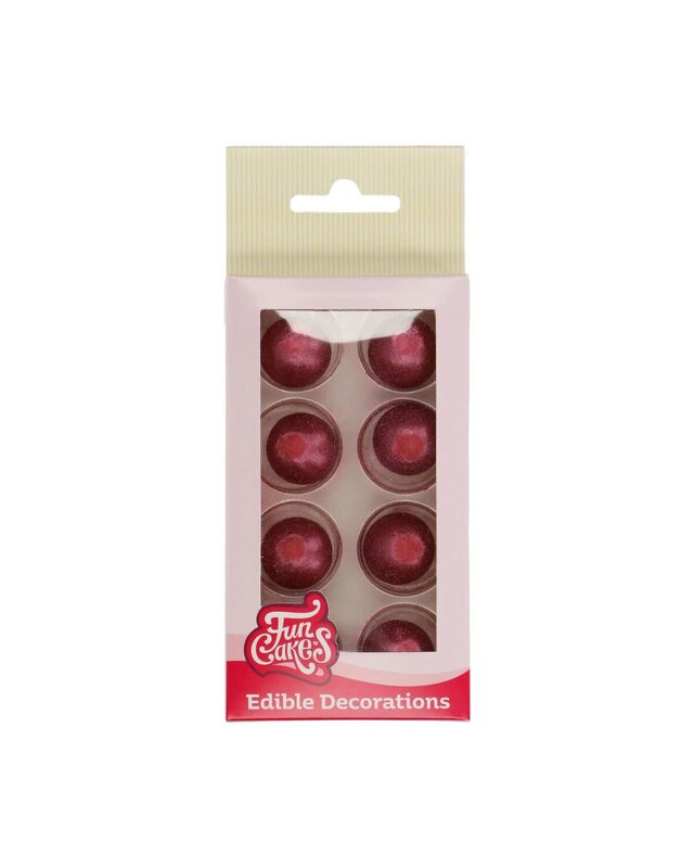 Funcakes FunCakes Pearl Choco Balls Ruby Set/8