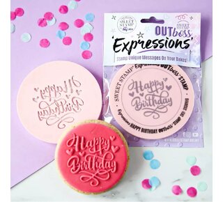 Sweet Stamp Outboss Hearts Happy Birthday