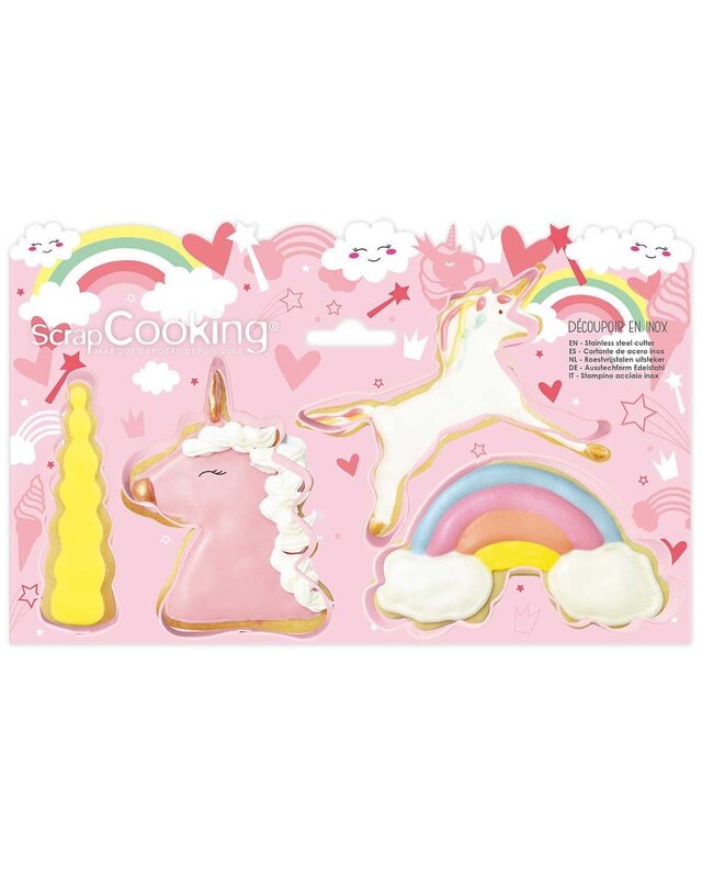 scrapcooking ScrapCooking Cookie Cutter Unicorn Set/4