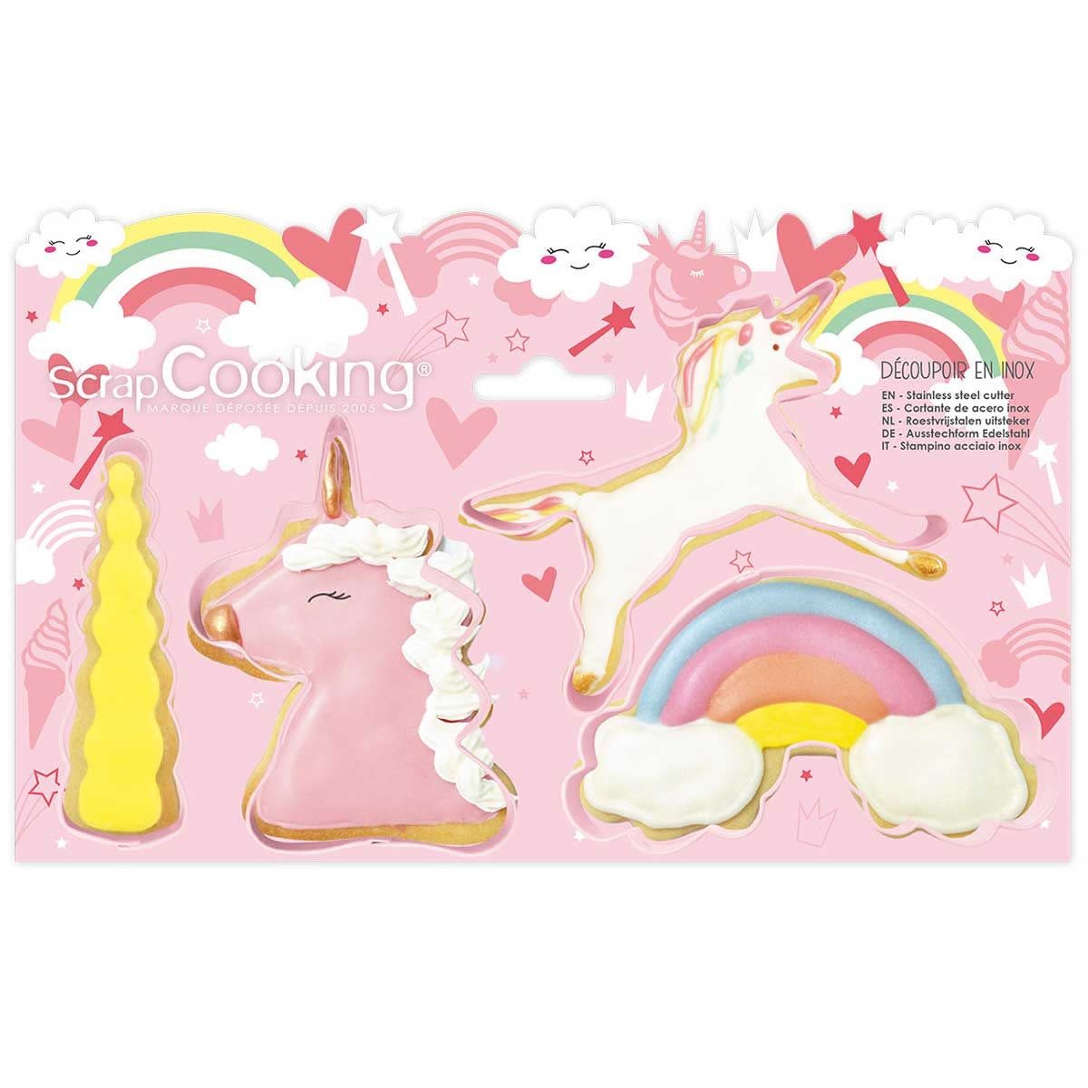scrapcooking ScrapCooking Cookie Cutter Unicorn Set/4