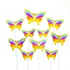 Papieren vlinder toppers regenboog 10st
