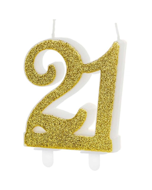 party deco PartyDeco Verjaardagskaars Nummer 21 - Modern Gold