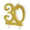 PartyDeco Verjaardagskaars Nummer 30 - Modern Gold