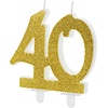 PartyDeco Verjaardagskaars Nummer 40 - Modern Gold