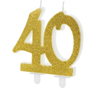 party deco PartyDeco Verjaardagskaars Nummer 40 - Modern Gold
