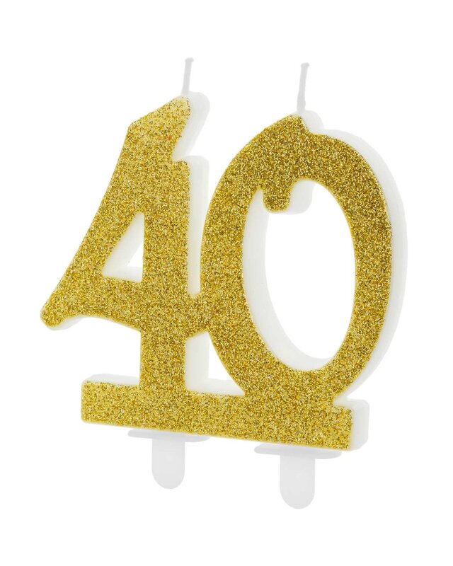 party deco PartyDeco Verjaardagskaars Nummer 40 - Modern Gold