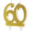 PartyDeco Verjaardagskaars Nummer 60 - Modern Gold