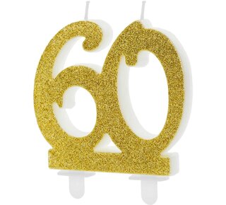 party deco PartyDeco Verjaardagskaars Nummer 60 - Modern Gold