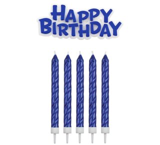 PME PME Candles & Happy Birthday Blue pk/17