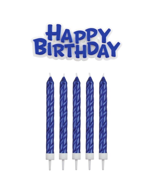 PME PME Candles & Happy Birthday Blue pk/17
