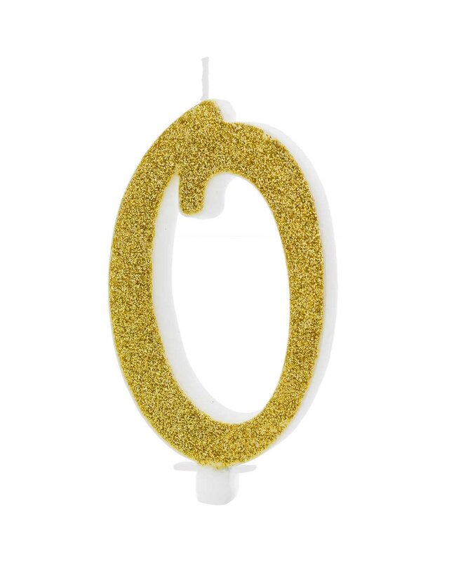 party deco PartyDeco Verjaardagskaars Nummer 0 - Modern Goud