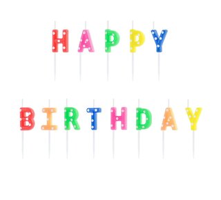 party deco PartyDeco Verjaardag Kaarsen Happy Birthday pk/13
