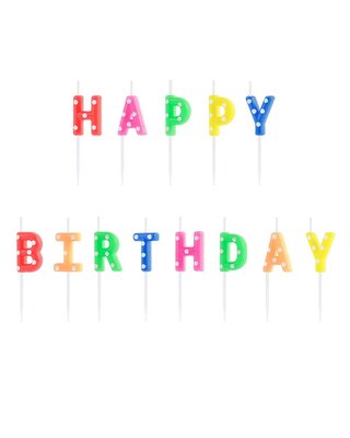 party deco PartyDeco Verjaardag Kaarsen Happy Birthday pk/13