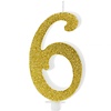 PartyDeco Verjaardagskaars Nummer 6 - Modern Goud