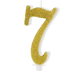 party deco PartyDeco Verjaardagskaars Nummer 7 - Modern Goud