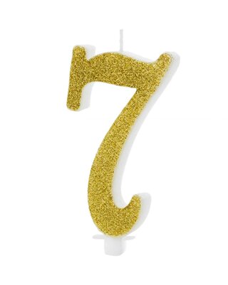party deco PartyDeco Verjaardagskaars Nummer 7 - Modern Goud
