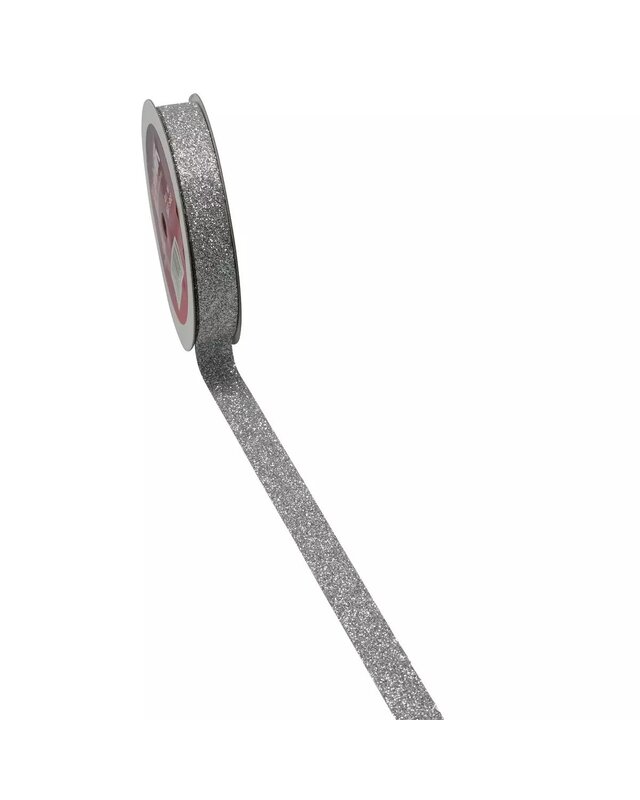 Taartlint Glitter Zilver 15mm per meter