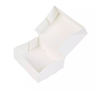 Taartdoos 12x9,5x4,5cm. Wit C1