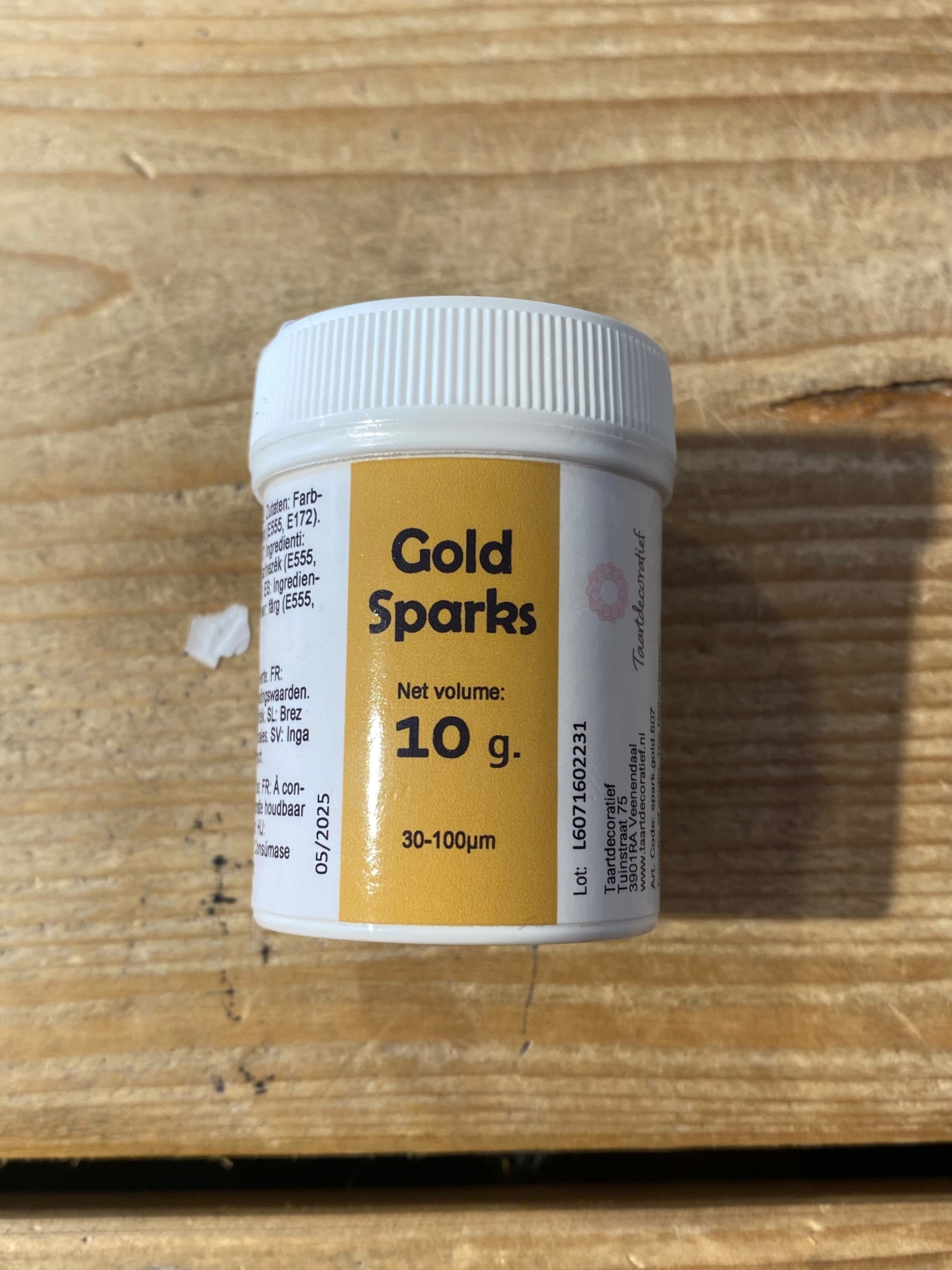 Taartdecoratief goud glitter sparkle dust 10gr