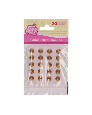 Funcakes FunCakes Eetbare Jelly Diamonds Pearl Gold pk/20