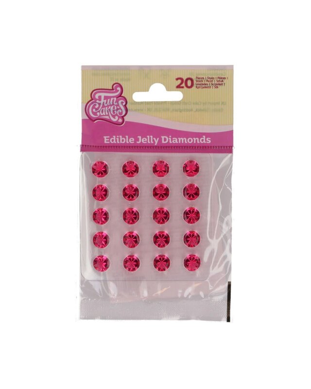 Funcakes FunCakes Eetbare Jelly Diamonds Pink pk/20