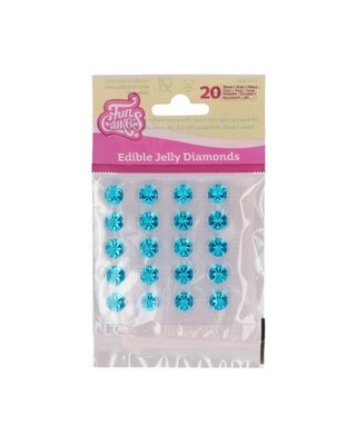 Funcakes FunCakes Eetbare Jelly Diamonds Sky Blue pk/20