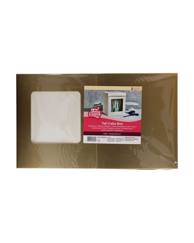 Funcakes FunCakes Tall Cake Box 21 x 21 x 23,5 cm - Goud