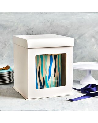 Funcakes FunCakes Tall Cake Box 21 x 21 x 23,5 cm - Wit