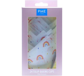 PME PME Muffin vormpjes Tulp Regenboog Pk/24