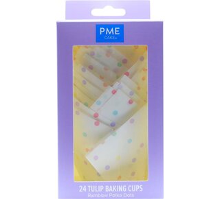 PME PME Muffinvormpjes Tulp gekleurde Stippen Pk/24