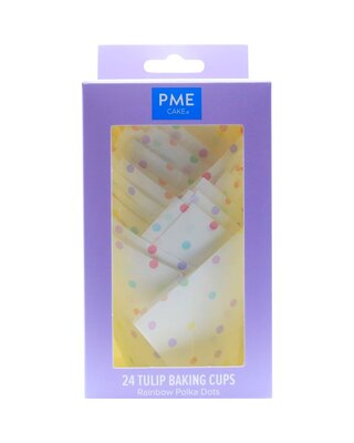 PME PME Muffinvormpjes Tulp gekleurde Stippen Pk/24