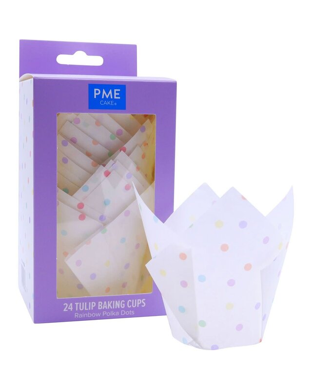 PME PME Muffinvormpjes Tulp gekleurde Stippen Pk/24