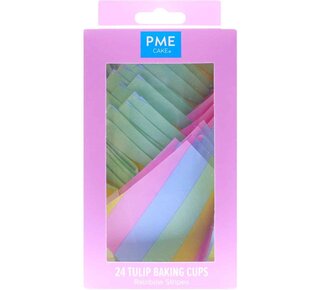 PME PME Muffinvormpjes Tulp Regenboog Strepen Pk/24