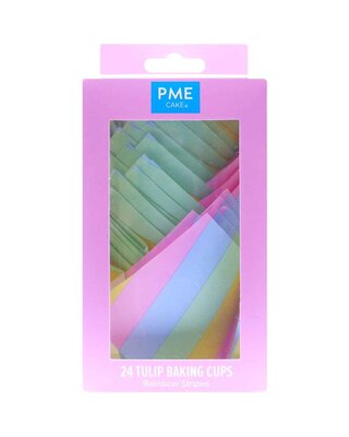PME PME Muffinvormpjes Tulp Regenboog Strepen Pk/24
