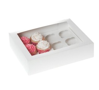 House of Marie 12 Cupcake Doos HoM wit  zv