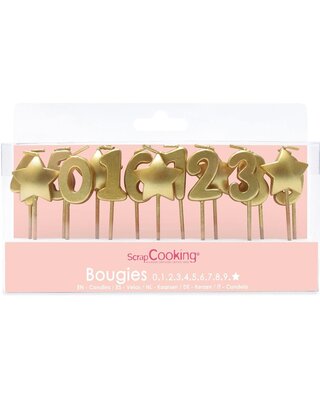 scrapcooking Gouden Kaarsjes pk/15 1 2 3 stars by Scrapcooking