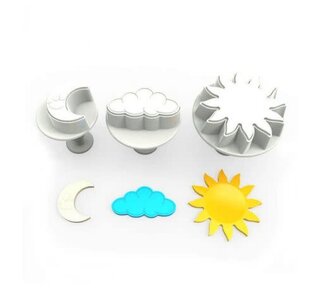 Dekofee Maan, Zon en Wolk uitsteker set 3 ( Dekofee)