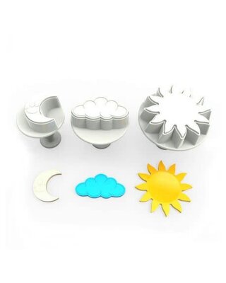 Dekofee Maan, Zon en Wolk uitsteker set 3 ( Dekofee)