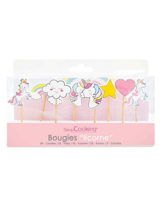 scrapcooking ScrapCooking Kaarsen Eenhoorn Set/8