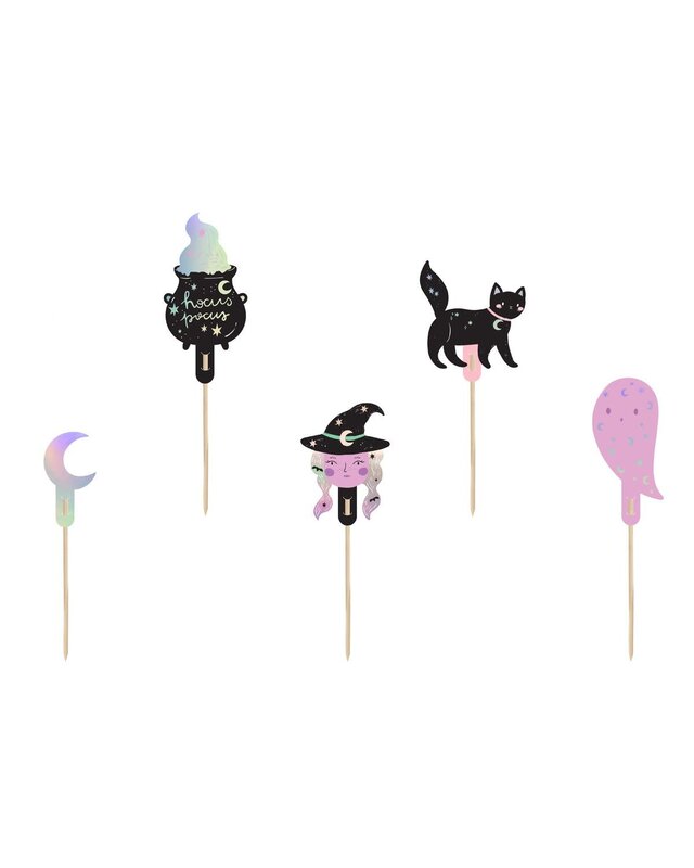 party deco PartyDeco Cupcake Toppers Halloween pk/6