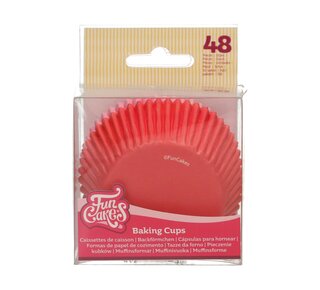 Funcakes FunCakes Baking Cups Roze / Rood pk/48